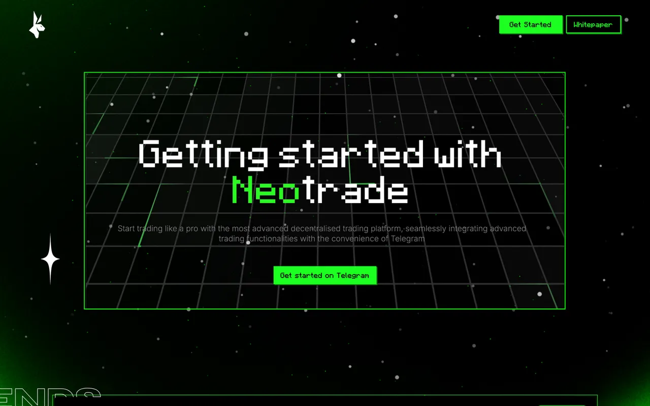 neo.trade, the landing page